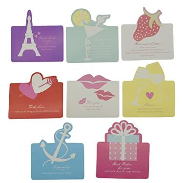 Imagem de Pinenjoy 96 peças de cartões 3D dobráveis com caixa de presente, morango, flecha do amor do cupido, Torre Eiffel, lábio vermelho, âncora do mar, padrão de taça de vinho para aniversário Natal Ano Novo Todas as Ocasiões