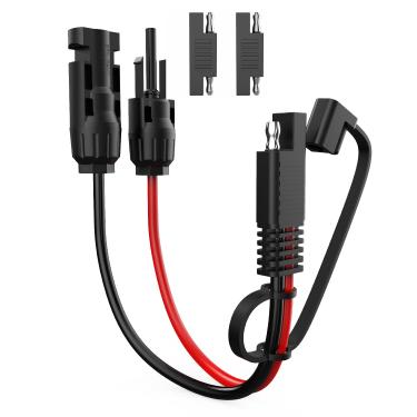 Imagem de BERLAT Cabo de extensão de painel solar, 10AWG SAE PV cabo de extensão para painéis solares com 2 pacotes de adaptadores de polaridade reversa SAE para SAE
