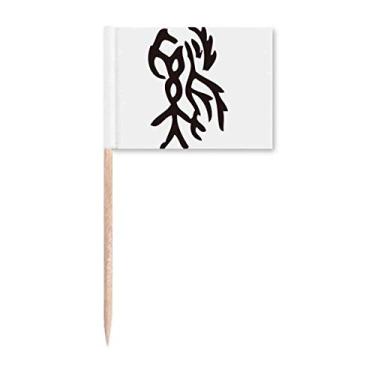 Imagem de Bones Inscriptions Marcador de palito de galo do zodíaco chinês para decoração de festa