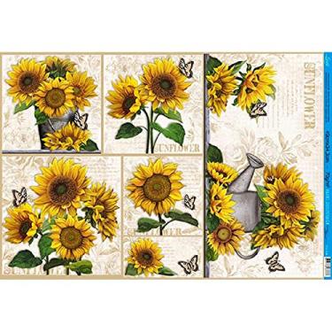 Imagem de Papel para Decoupage Litoarte 49 x 34,3 cm - Modelo PD-898 Girassóis