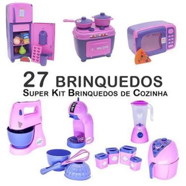 Imagem de Kit Infantil Batedeira Geladeira Fogão Microondas Panela 27P - Altimar
