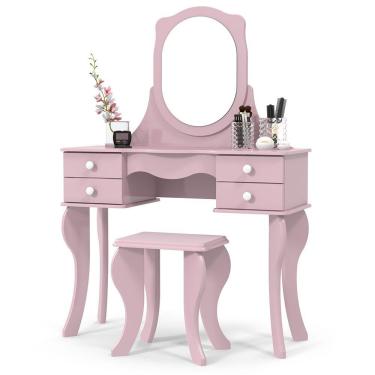 Imagem de penteadeira infantil princesa 96CM com espelho + banqueta patrimar