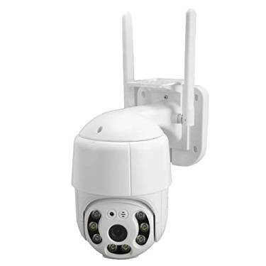 Imagem de Câmeras de Segurança Wi-Fi, Câmera à Prova D'água de Vigilância por Vídeo Doméstico 2K, Câmera Externa de Visão Noturna Infravermelha 360 Panorâmica, Voz Bidirecional, Monitor