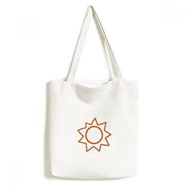 Imagem de Sacola de lona com pintura à mão laranja sol sol bolsa de compras casual bolsa de mão