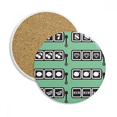 Imagem de Caneca de porta-copos com ilustração e estampa vencedora da slot Machine Caneca de proteção de mesa Pedra absorvente