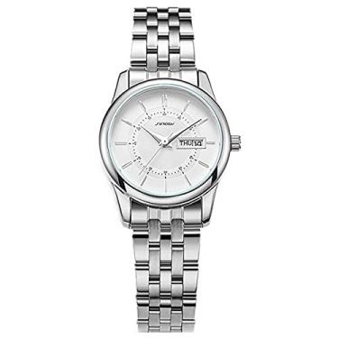 Imagem de Relógio Feminino de Quartzo Relógio de Pulso Aço Inoxidável Casual À Prova D'agua (C1)