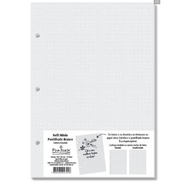 Imagem de Folhas de Fichário Pontilhadas branco Fina Ideia