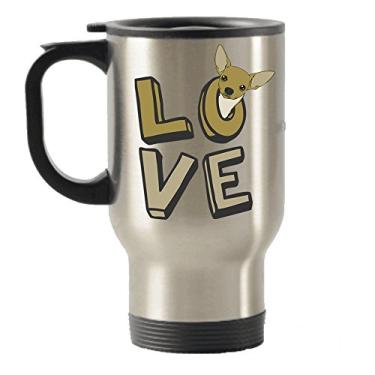 Imagem de Chihuahua Caneca de aço inoxidável com isolamento térmico para viagem