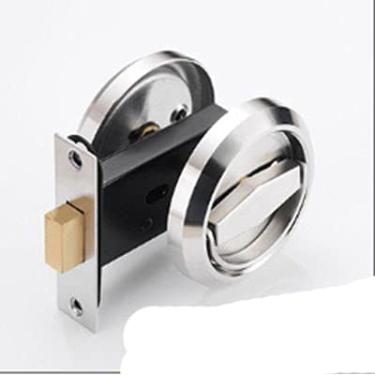 Imagem de Fechadura De Porta Oculta Alça De Aço Inoxidável Fechadura Mecânica Externa Sem Chave Oculta Para Ferragens Domésticas À Prova De Fogo-,Prata Escovada,Único Lado,bonny369