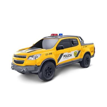 Imagem de Roma Jensen Br, Roma Brinquedos Caminhonete Pick-Up S10 Polícia PR, 30,5 cm, Cor Amarelo, Pneu de Borracha, Linha Chevrolet