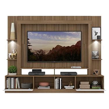 Imagem de Rack Estante c/Suporte Tv 65" e Leds Berlim Multimóveis Madeirado/branco