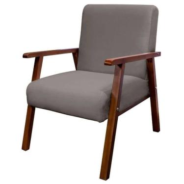 Imagem de Poltrona Decorativa Bally Veludo Cinza Para Estética Manicure - Wd Decor