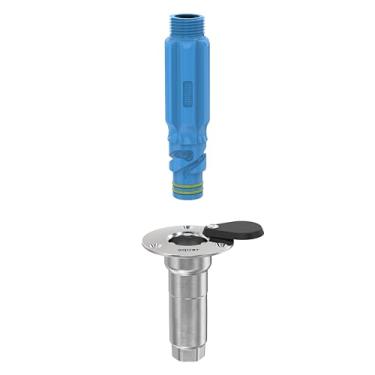 Imagem de Aquor Hidrante universal, mangueira de montagem embutida de aço inoxidável conexão rápida com válvula de retenção, 1,2 cm NPT x 1,5 cm GHT