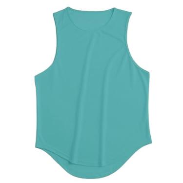 Imagem de Camiseta regata masculina Active Vest Body Building Muscle Fitness com ajuste solto para treino, Verde, M