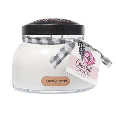Imagem de A Cheerful Giver - Vela em frasco de vidro perfumado Mamãe de algodão (623 g) com tampa e fragrância fiel à vida feita nos EUA