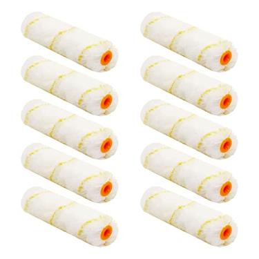 Imagem de Hubaow 10 peças de capa de rolo de pintura, capas de rolo de microfibra de 15 cm, capas laváveis para moldura de rolo, suprimentos de pintura de casa, cochilos para pincel de rolo de pintura para pintar tetos de paredes