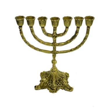 Imagem de Castiçal de Metal Dourado Ouro Para 07 Velas 30x26x15cm