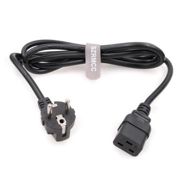Imagem de SZRMCC UPS PDU Server IEC320 European EU Schuko Plug to C19 16A 250 V AC cabo de alimentação para PC computador monitor de impressora