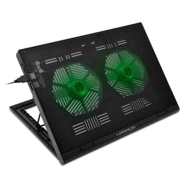 Imagem de Base Notebook Gamer Multi AC267 até 17" 2x Cooler Led Verde