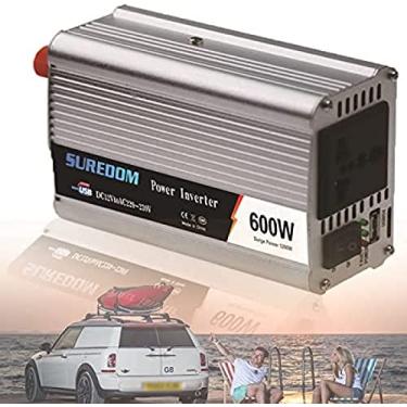 Imagem de Inversor de energia dc 12v para 220v ac conversor display 2a usb adaptador de carregador de carro para telefones rv tablets pc laptops, 600w,12v