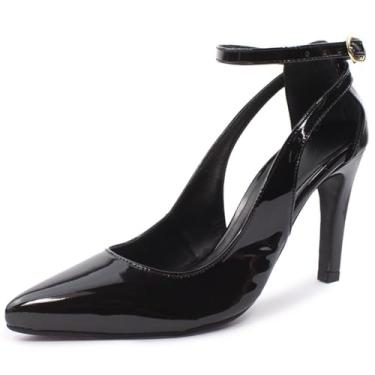 Imagem de Scarpin Modarpe Bico Fino Palmilha Confort Feminino S10 (Preto Verniz, BR, Adulto, Numérico, 36)
