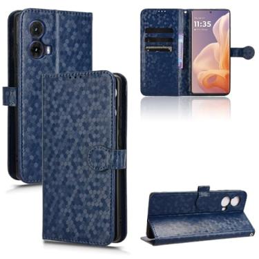 Imagem de Capa de couro compatível com Motorola Moto G85 5G, capa de telefone de couro PU capa flip compatível com Motorola Moto S50 Neo XT2427-4 / G85 5G XT2427-3 capa azul