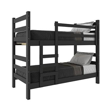 Imagem de Beliche Madeira Maciça - vira 2 Camas - com Colchões Inclusos Dubai Multimóveis Cr4158 Preto