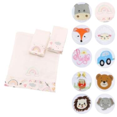 Imagem de Fraldas de Boca Para Bebê Estampada Bordada 30x40 com Tecido Duplo 03 Peças (Arco Iris)