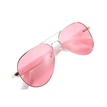 Imagem de CatXQ Óculos de sol de áudio Bluetooth inteligente com carregamento rápido, rosa, Unise