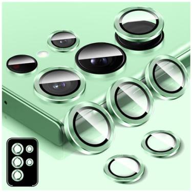 Imagem de Kucheed Protetor de lente de câmera para Samsung Galaxy S23 Ultra, anéis individuais de liga de alumínio de alinhamento automático, protetor de tela de vidro temperado 9H, adesivo de filme