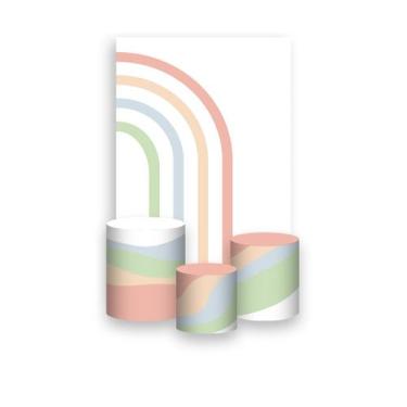 Imagem de Painel De Festa Vertical 1,50 x 2,20 + Trio De Capas Cilindro - Arco-Í