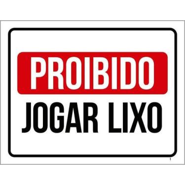 Imagem de Placa De Sinalização Proibido Jogar Lixo 27X35 - Sinalizo