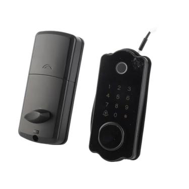 Imagem de Fechaduras de Porta para Porta da Frente, Fechaduras Inteligentes para Porta da Frente Fechadura de Porta de Entrada Sem Chave Com Teclado, Fechadura de Impressão Digital,