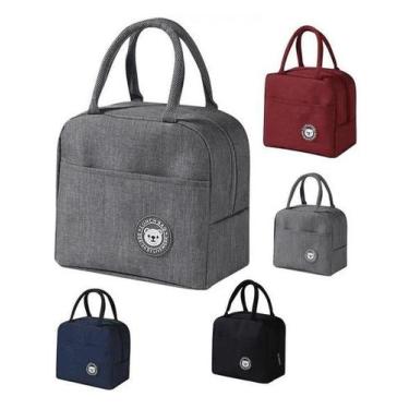 Imagem de Bolsa Térmica Lisa Portátil Porta Marmita Impermeável Academia - Plena