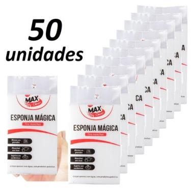 Imagem de Kit 50 Esponja Mágica Bucha Melamina Tira Mancha Original Desengordura