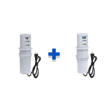 Imagem de Kit Torres De Tomadas Manual 2 Tom 20A 2USB 9.0A e 3USB 5.2A - CONNECT