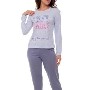 Imagem de Pijama Longo Love Azul Doce Luar 5220, Azul, GG
