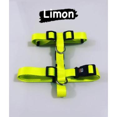 Imagem de Peitoral h + guia (limon) - tamanho m - GUI DOGS