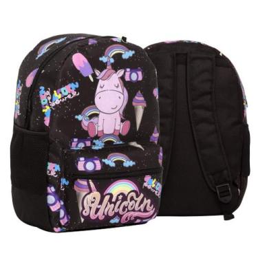 Imagem de Bolsa Mochila Escolar Menina Juvenil Unicórnio G Passeio - TOYS 2U