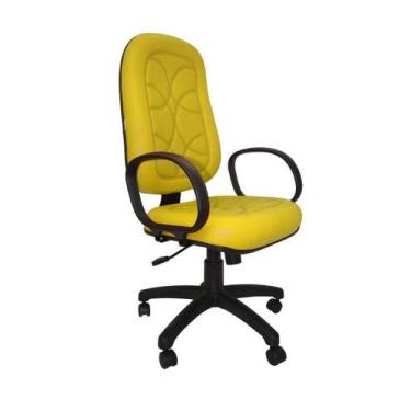 Imagem de Poltrona Presidente Onix - Maiart, Couro Sintetico Corano, Amarelo