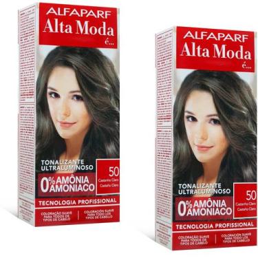 Imagem de Alta Moda Alfaparf kit c/2 Tonalizante 50 Castanho Claro 120g