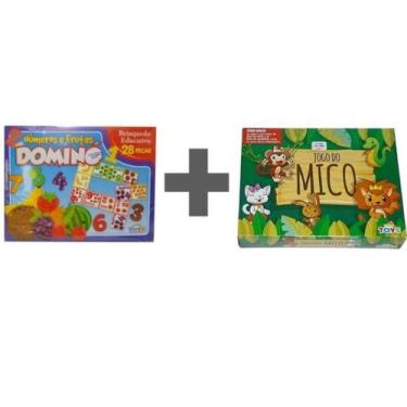Imagem de Combo 02 Jogos ( Jogo Dominó Frutas e Números Educacional 28 Pçs + Jog