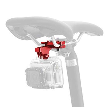 Imagem de ParaPace Suporte de selim de bicicleta para câmera para GoPro Hero 10/9/8/7/6/5s/5/4s/4/3+ Campark AKASO DJI OSMO acessórios para câmeras de ação (vermelho)