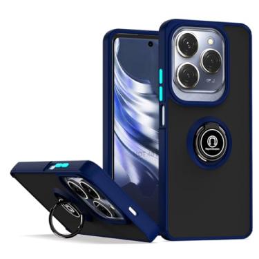 Imagem de QUIETIP Capa compatível com Infinix Hot 40 Pro e Tecno Spark 20 Pro 4G com protetor de tela, TPU + anel magnético de policarbonato rígido, capa de suporte para carro, azul