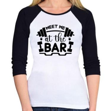 Imagem de Baby Look Raglan Meet Me At The Bar Manga 3/4 - Foca na Moda, Branco, 
