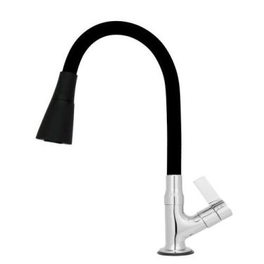 Imagem de Torneira Bancada Cozinha Color Gourmet Preta/preto 02 Jatos - Montelar