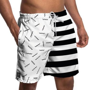 Imagem de Short Tactel Masculino com Bolsos Estampado 2004 - Pierre Couto, Branc