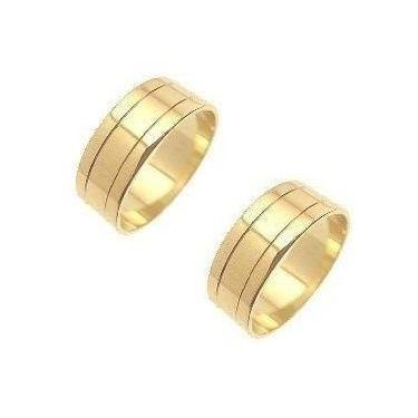 Imagem de Aliança De Noivado Ou Casamento Em Ouro 18k 9 Mm 10 Gramas - Ouro 18 K