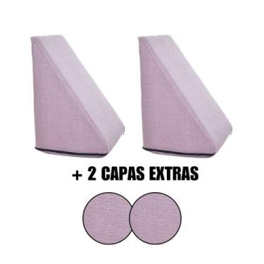 Imagem de Kit 2 Travesseiro Triangular Encosto Espuma Antirefluxo Apoio Costas A