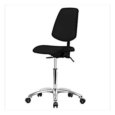 Imagem de Thomas 1163W16 ESD/Cleanroom Vinil Cadeira de altura média com encosto médio, base cromada, com inclinação, sem braços, sem anel de pé, rodízios ESD, preto